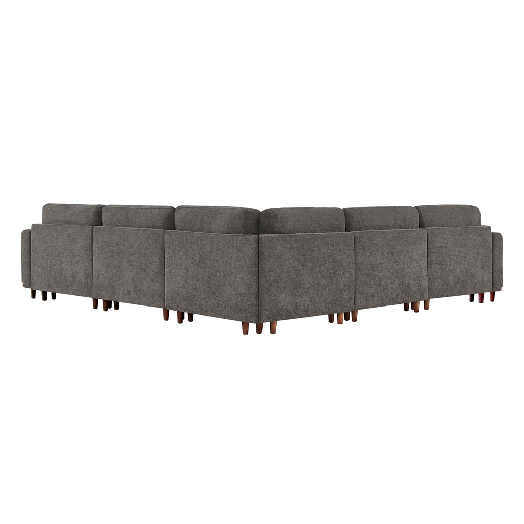 Liam 5-Piece Overstuffed Feather Wood Base Sectional Sofa