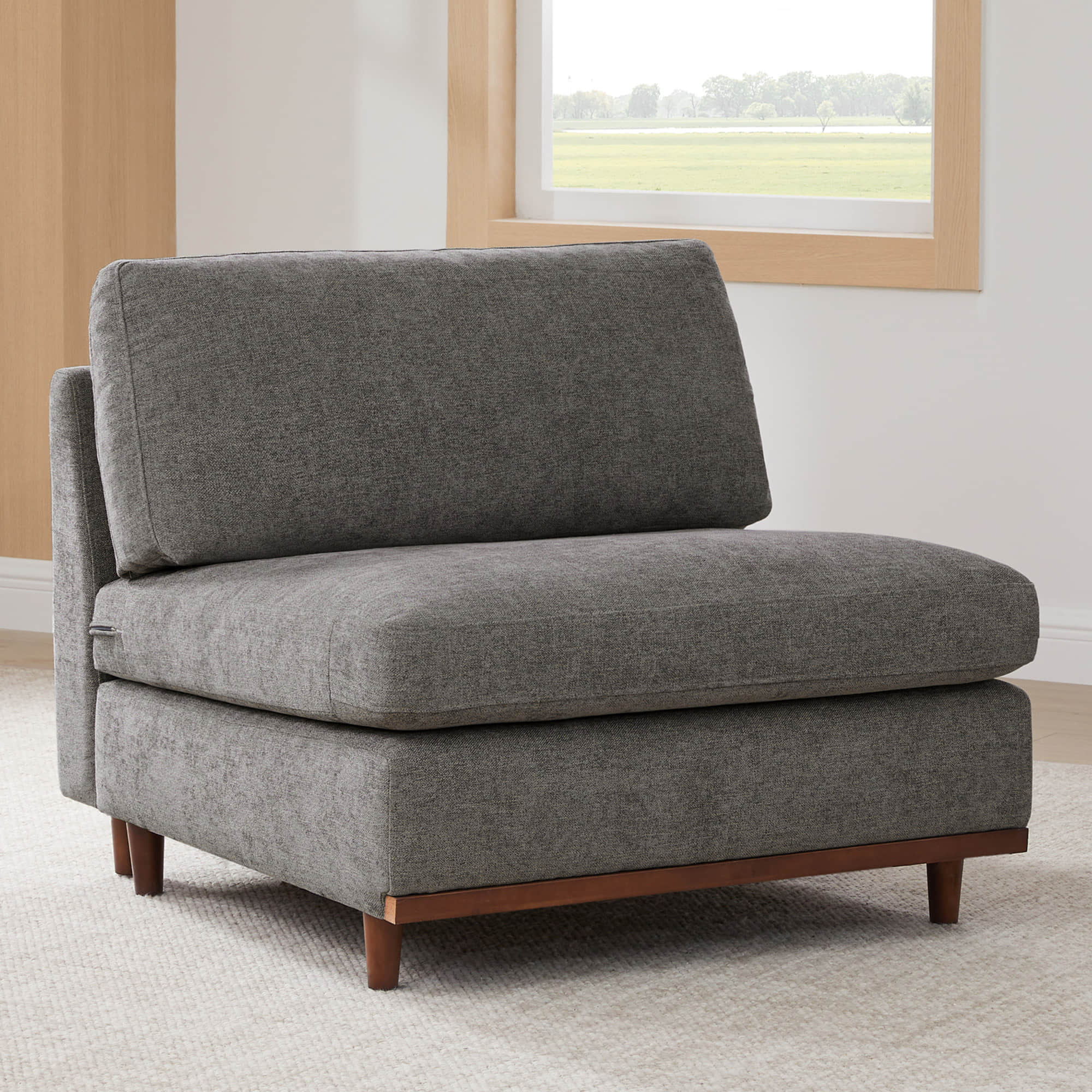 Liam 3-Piece Overstuffed Feather Wood Base Sectional Sofa