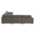 Liam 5-Piece Overstuffed Feather Wood Base Sectional Sofa