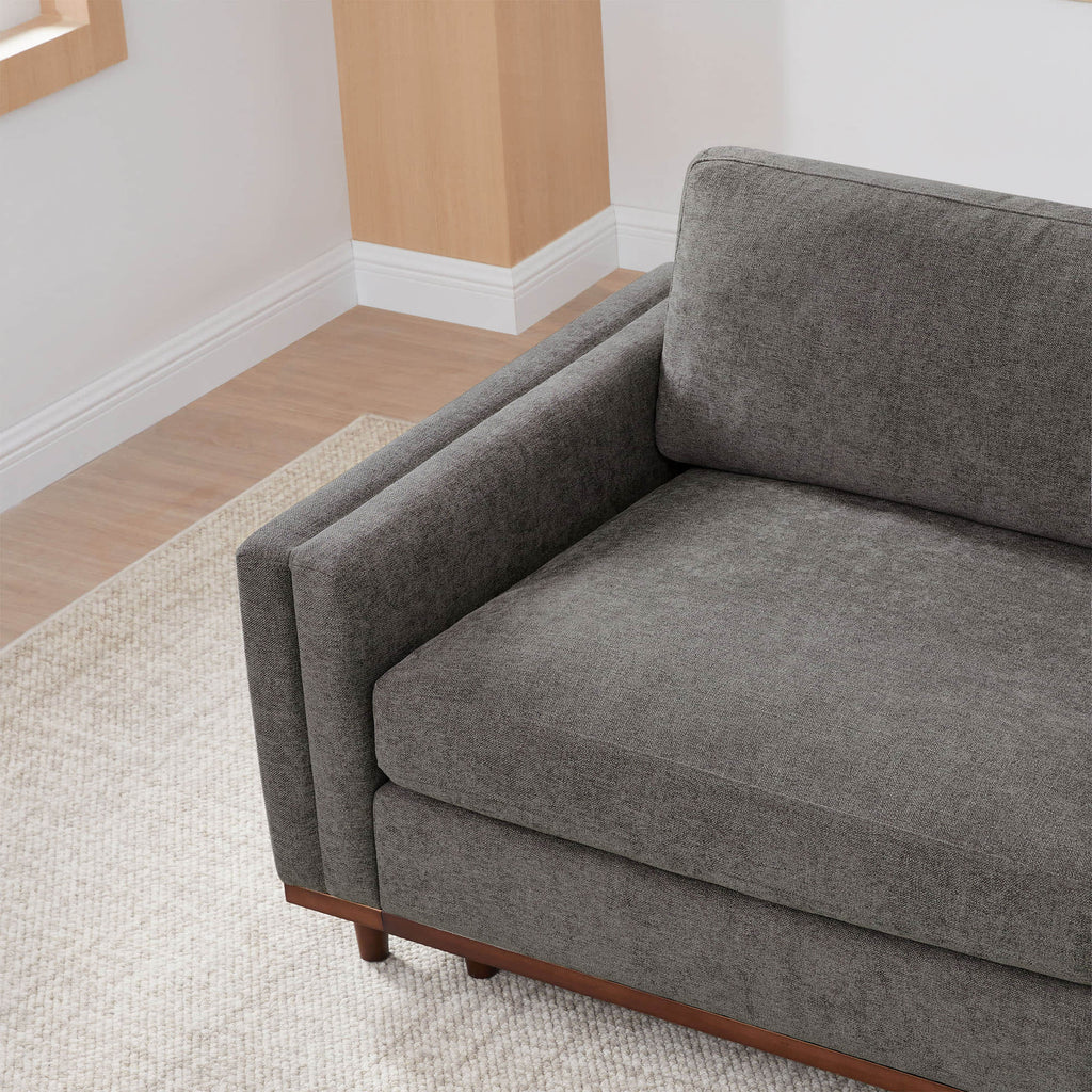 Liam 3-Piece Overstuffed Feather Wood Base Sectional Sofa