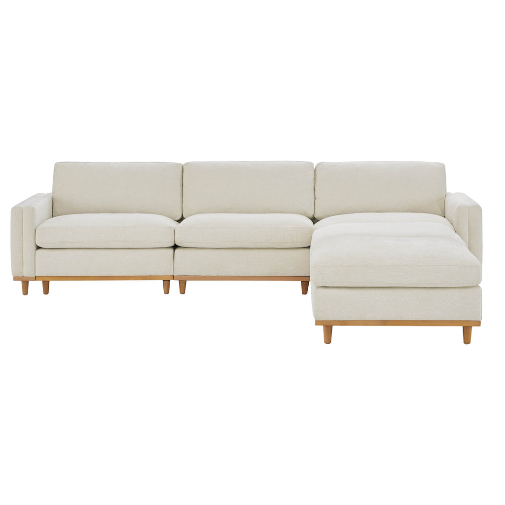 Liam 5-Piece Overstuffed Feather Wood Base Sectional Sofa