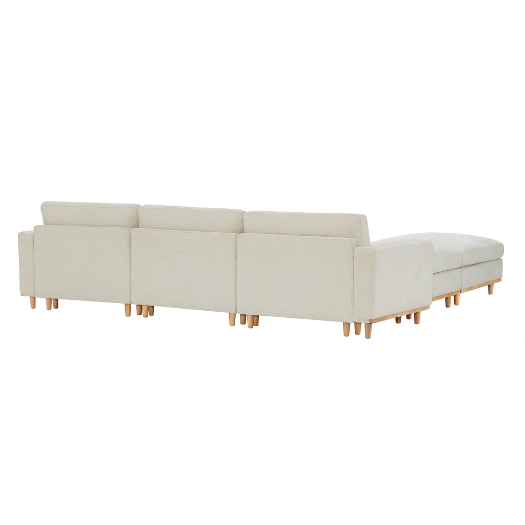 Liam 5-Piece Overstuffed Feather Wood Base Sectional Sofa