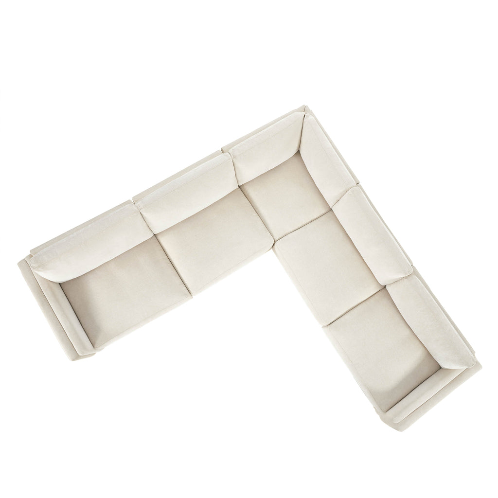 Liam 5-Piece Overstuffed Feather Wood Base Sectional Sofa