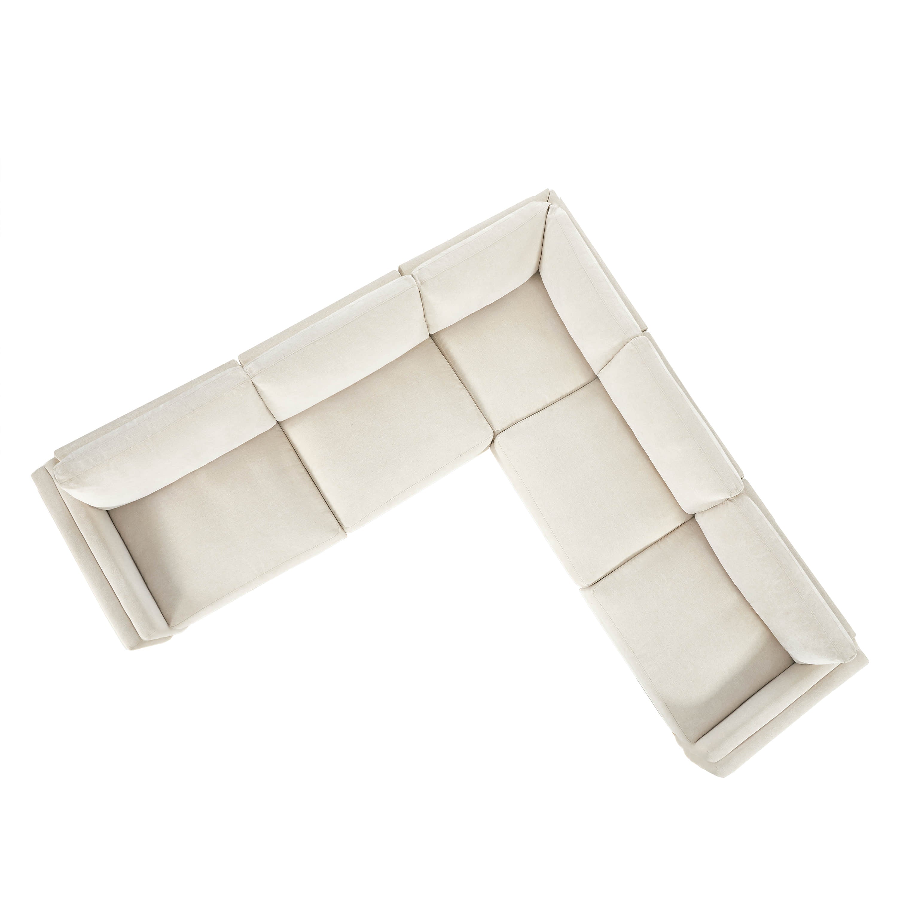 Liam 5-Piece Overstuffed Feather Wood Base Sectional Sofa