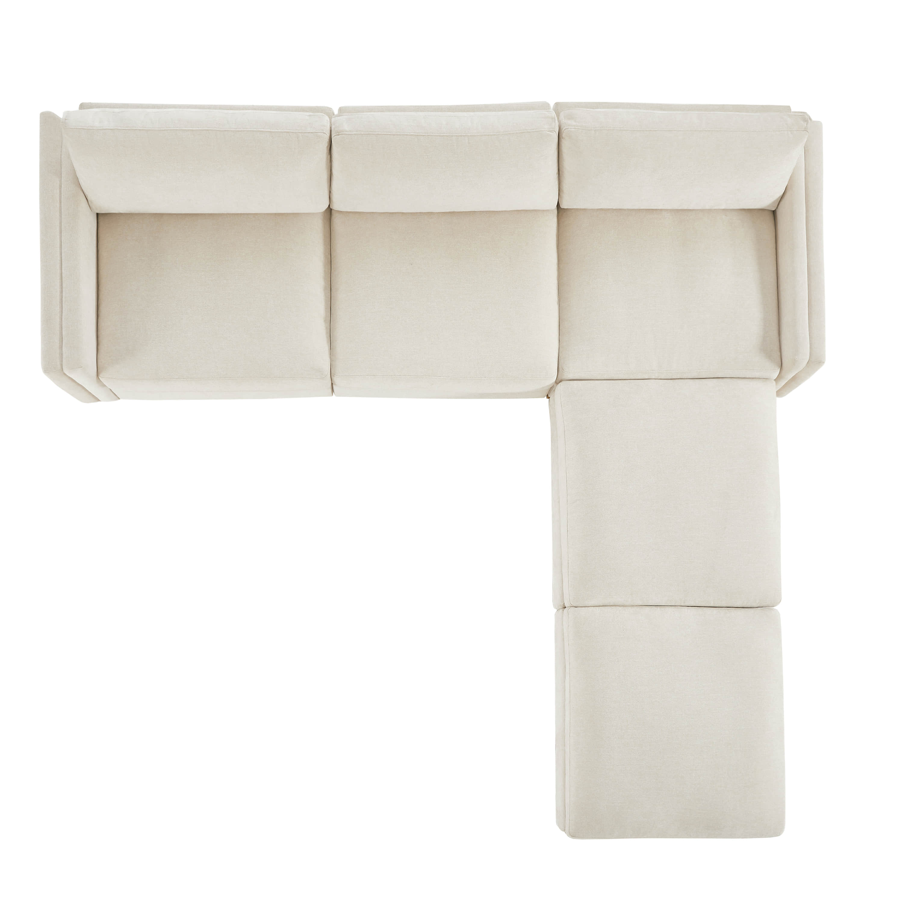 Liam 5-Piece Overstuffed Feather Wood Base Sectional Sofa