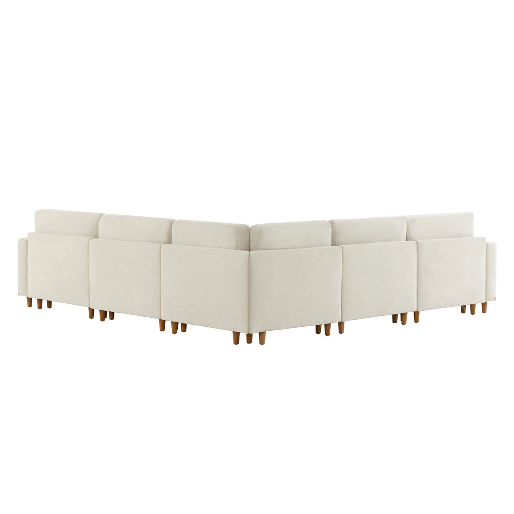 Liam 5-Piece Overstuffed Feather Wood Base Sectional Sofa