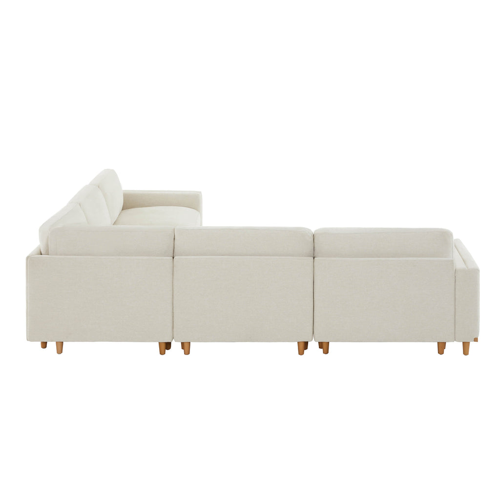 Liam 5-Piece Overstuffed Feather Wood Base Sectional Sofa