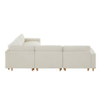 Liam 5-Piece Overstuffed Feather Wood Base Sectional Sofa