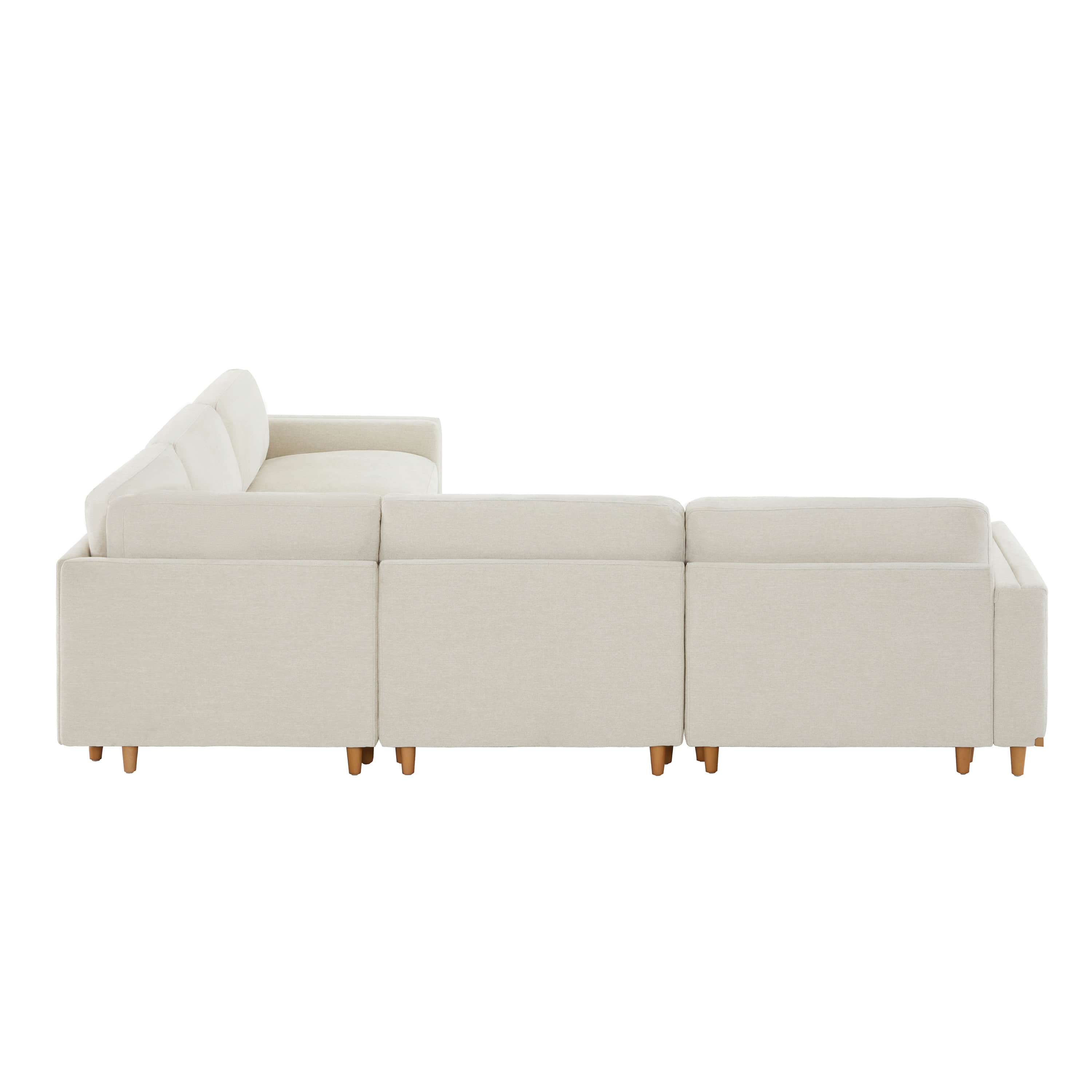Liam 5-Piece Overstuffed Feather Wood Base Sectional Sofa