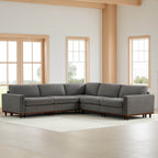 Liam 5-Piece Overstuffed Feather Wood Base Sectional Sofa
