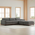 Liam 5-Piece Overstuffed Feather Wood Base Sectional Sofa