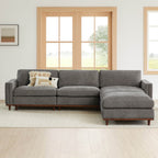 Liam 5-Piece Overstuffed Feather Wood Base Sectional Sofa
