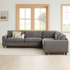 Liam 5-Piece Overstuffed Feather Wood Base Sectional Sofa