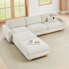 Liam 5-Piece Overstuffed Feather Wood Base Sectional Sofa