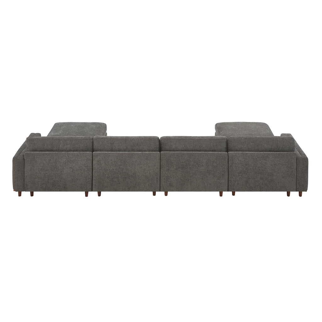 Liam 6-Piece Overstuffed Feather Wood Base Sectional Sofa