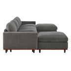 Liam 6-Piece Overstuffed Feather Wood Base Sectional Sofa