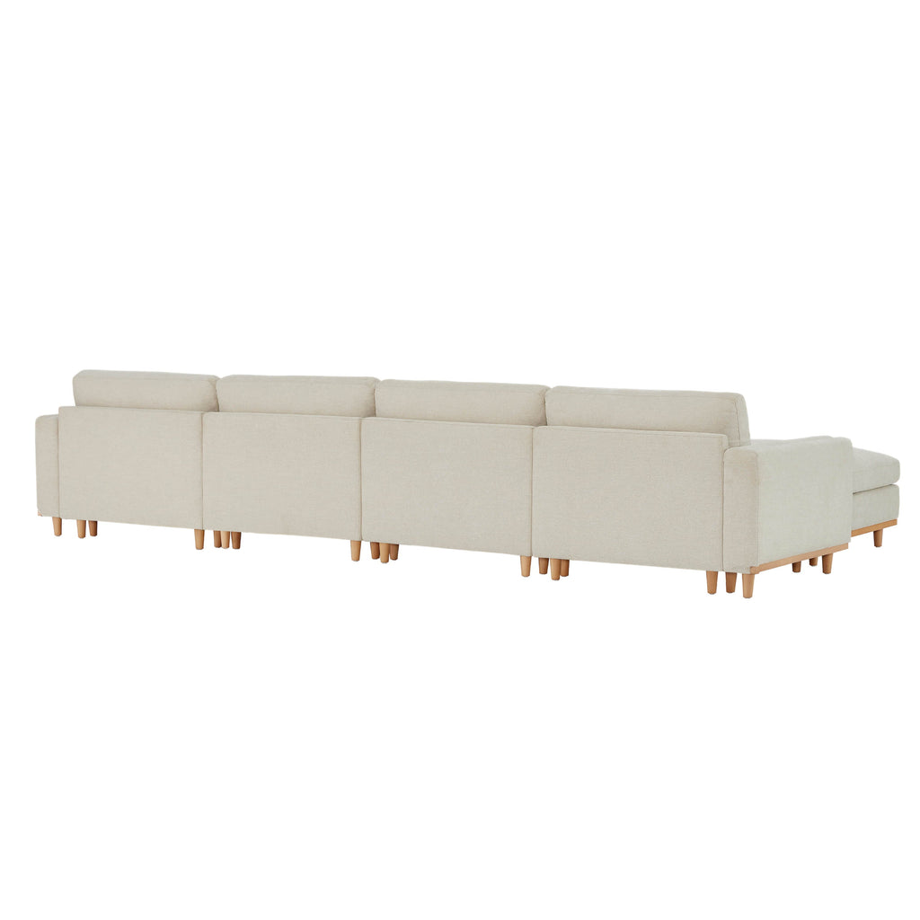 Liam 6-Piece Overstuffed Feather Wood Base Sectional Sofa