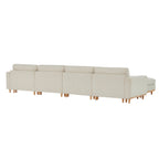 Liam 6-Piece Overstuffed Feather Wood Base Sectional Sofa