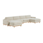 Liam 6-Piece Overstuffed Feather Wood Base Sectional Sofa