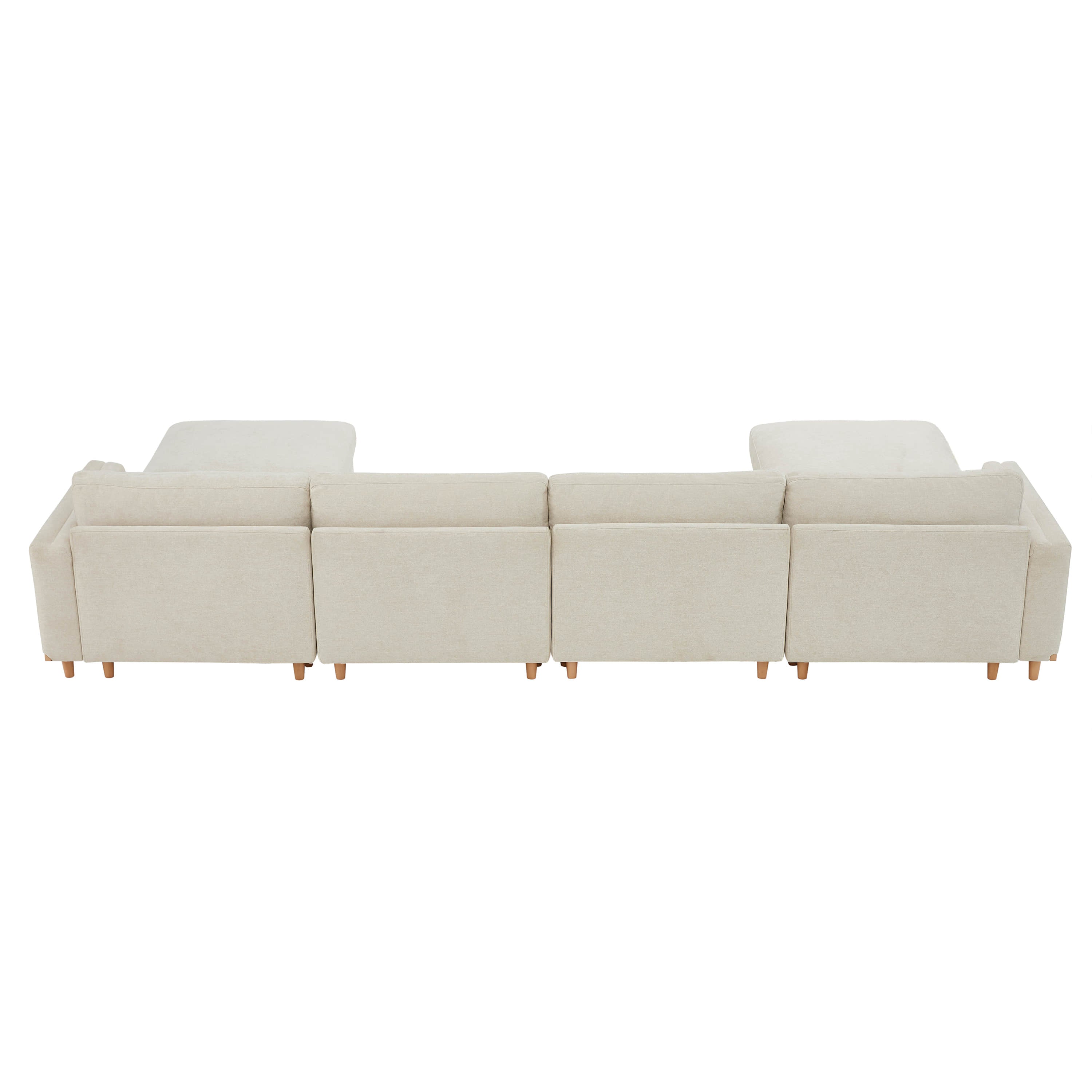 Liam 6-Piece Overstuffed Feather Wood Base Sectional Sofa