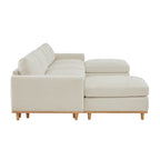 Liam 6-Piece Overstuffed Feather Wood Base Sectional Sofa