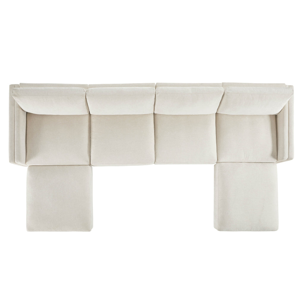 Liam 6-Piece Overstuffed Feather Wood Base Sectional Sofa