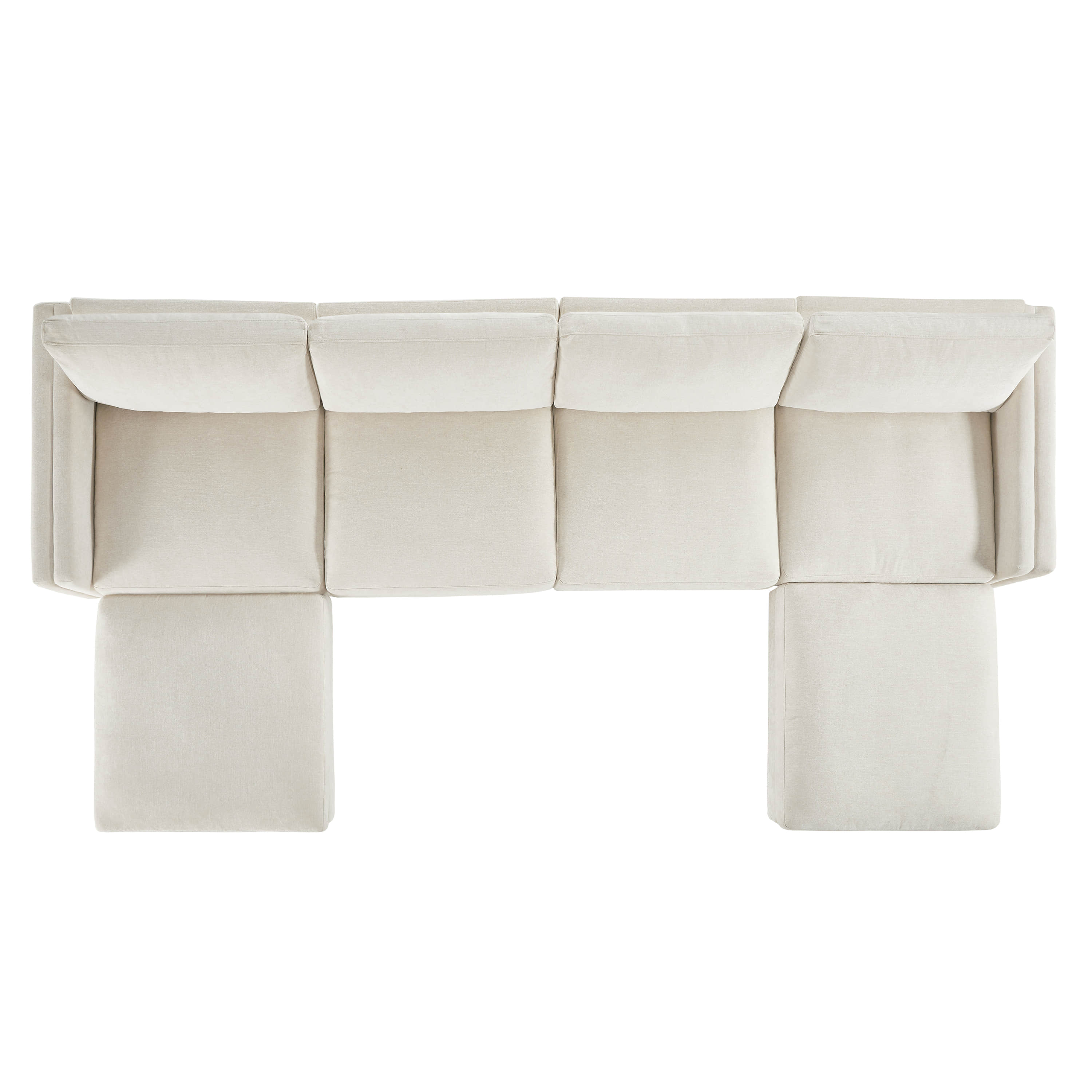 Liam 6-Piece Overstuffed Feather Wood Base Sectional Sofa