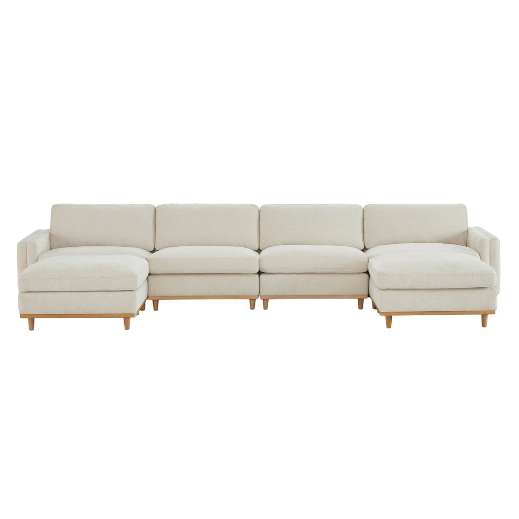 Liam 6-Piece Overstuffed Feather Wood Base Sectional Sofa