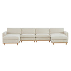 Liam 6-Piece Overstuffed Feather Wood Base Sectional Sofa