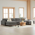 Liam 6-Piece Overstuffed Feather Wood Base Sectional Sofa