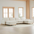 Liam 6-Piece Overstuffed Feather Wood Base Sectional Sofa