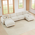 Liam 6-Piece Overstuffed Feather Wood Base Sectional Sofa