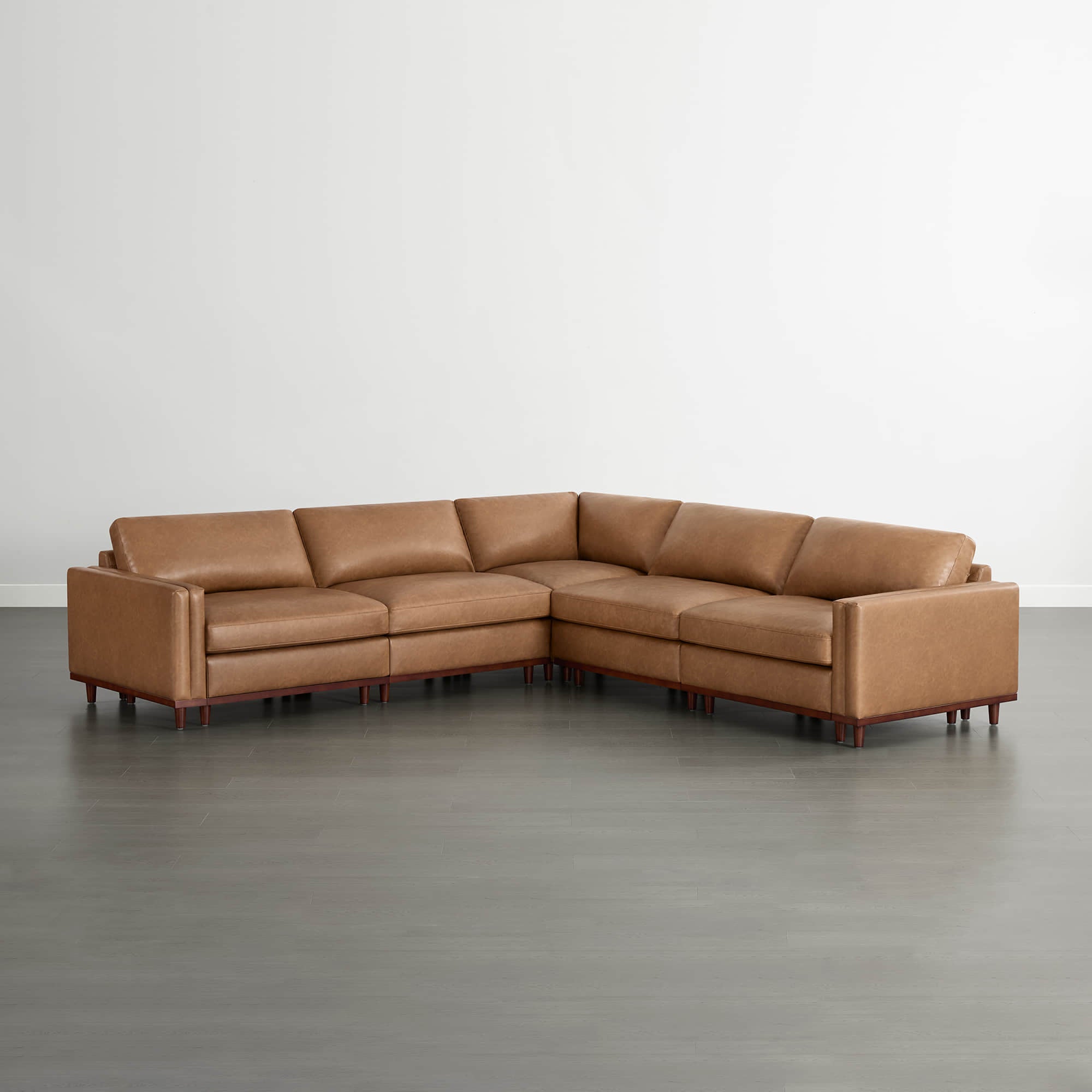 Liam 5-Piece Overstuffed Feather Wood Base Sectional Sofa