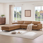 Liam 5-Piece Overstuffed Feather Wood Base Sectional Sofa