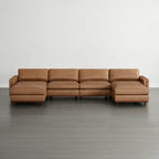 Liam 6-Piece Overstuffed Feather Wood Base Sectional Sofa