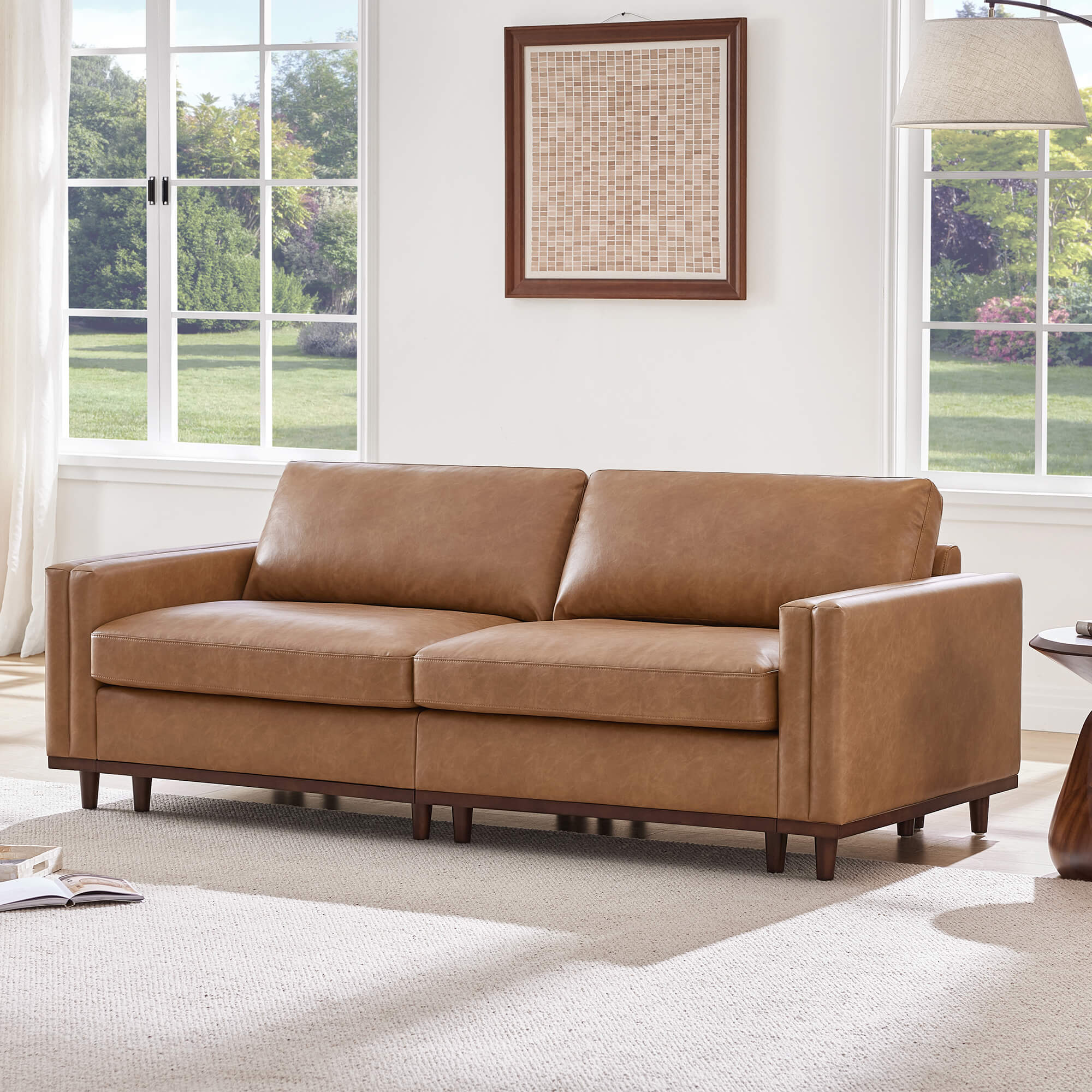 Liam 2-Piece Overstuffed Feather Wood Base Sectional Sofa