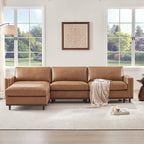 Liam 4-Piece Overstuffed Feather Wood Base Sectional Sofa