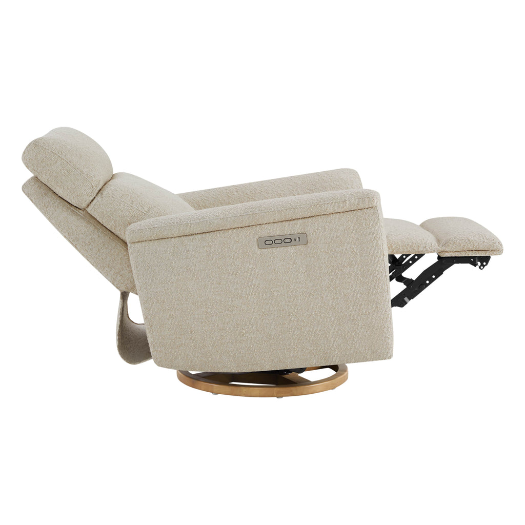 Lulla Power Swivel Nursery Glider Recliner with Power Headrest and Nightlight