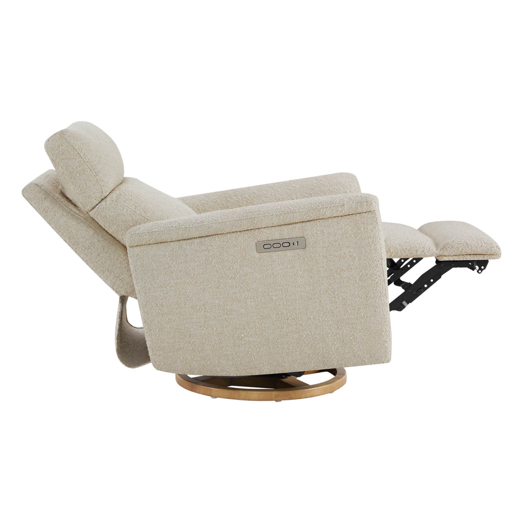 Lulla Power Swivel Nursery Glider Recliner with Power Headrest and Nightlight