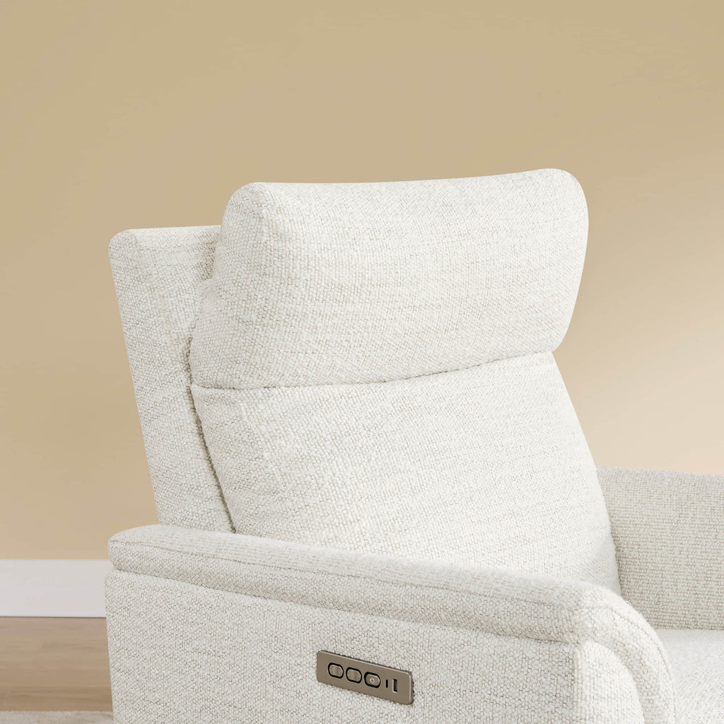 Lulla Power Swivel Nursery Glider Recliner with Power Headrest and Nightlight