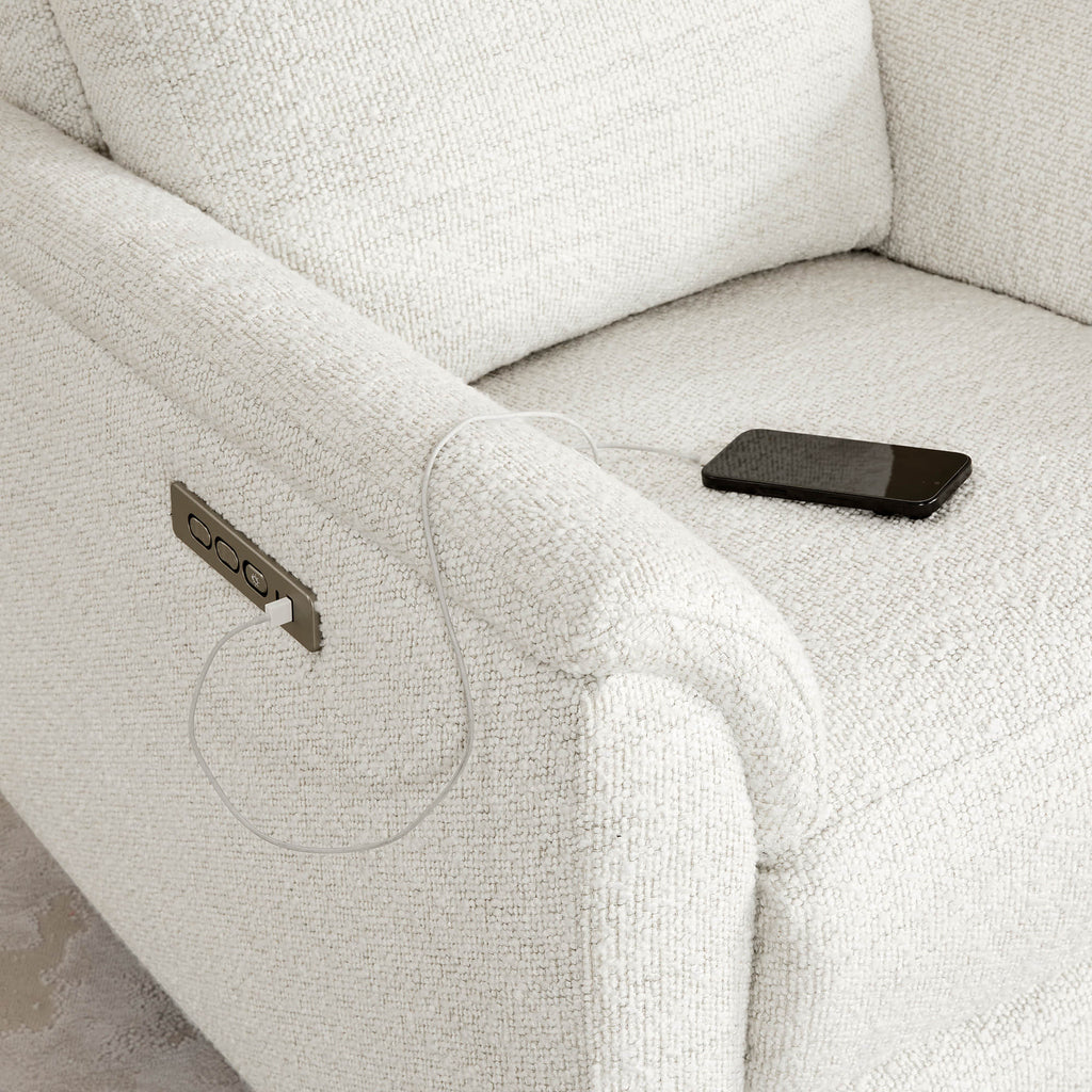 Lulla Power Swivel Nursery Glider Recliner with Power Headrest and Nightlight