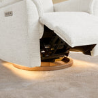 Lulla Power Swivel Nursery Glider Recliner with Power Headrest and Nightlight