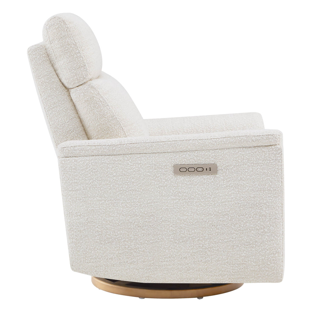 Lulla Power Swivel Nursery Glider Recliner with Power Headrest and Nightlight