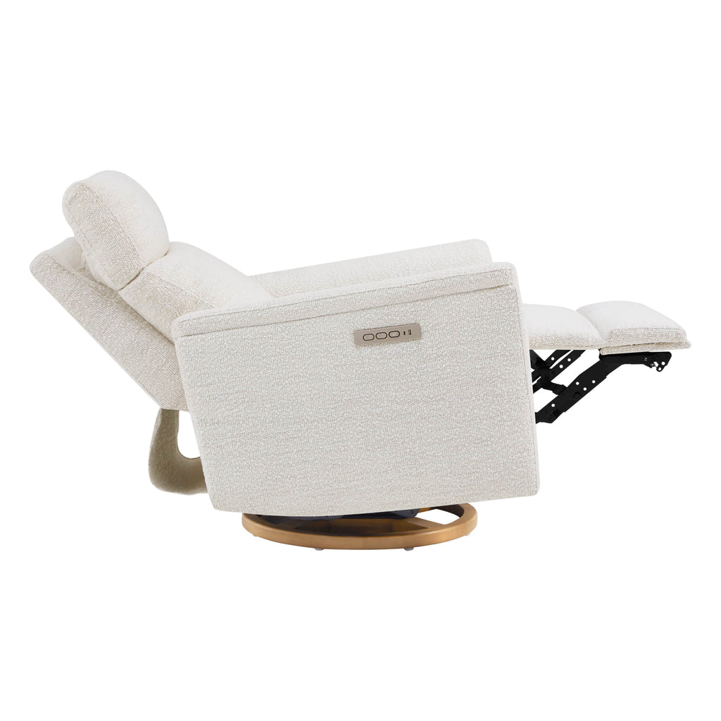 Lulla Power Swivel Nursery Glider Recliner with Power Headrest and Nightlight