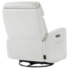 Maxwell Genuine Leather Swivel Glider Recliner with Power Lumbar&Headrest
