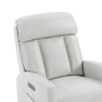 Maxwell Genuine Leather Swivel Glider Recliner with Power Lumbar&Headrest