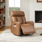 Maxwell Genuine Leather Swivel Glider Recliner with Power Lumbar&Headrest