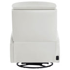 Maxwell Genuine Leather Swivel Glider Recliner with Power Lumbar&Headrest