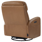 Maxwell Genuine Leather Swivel Glider Recliner with Power Lumbar&Headrest