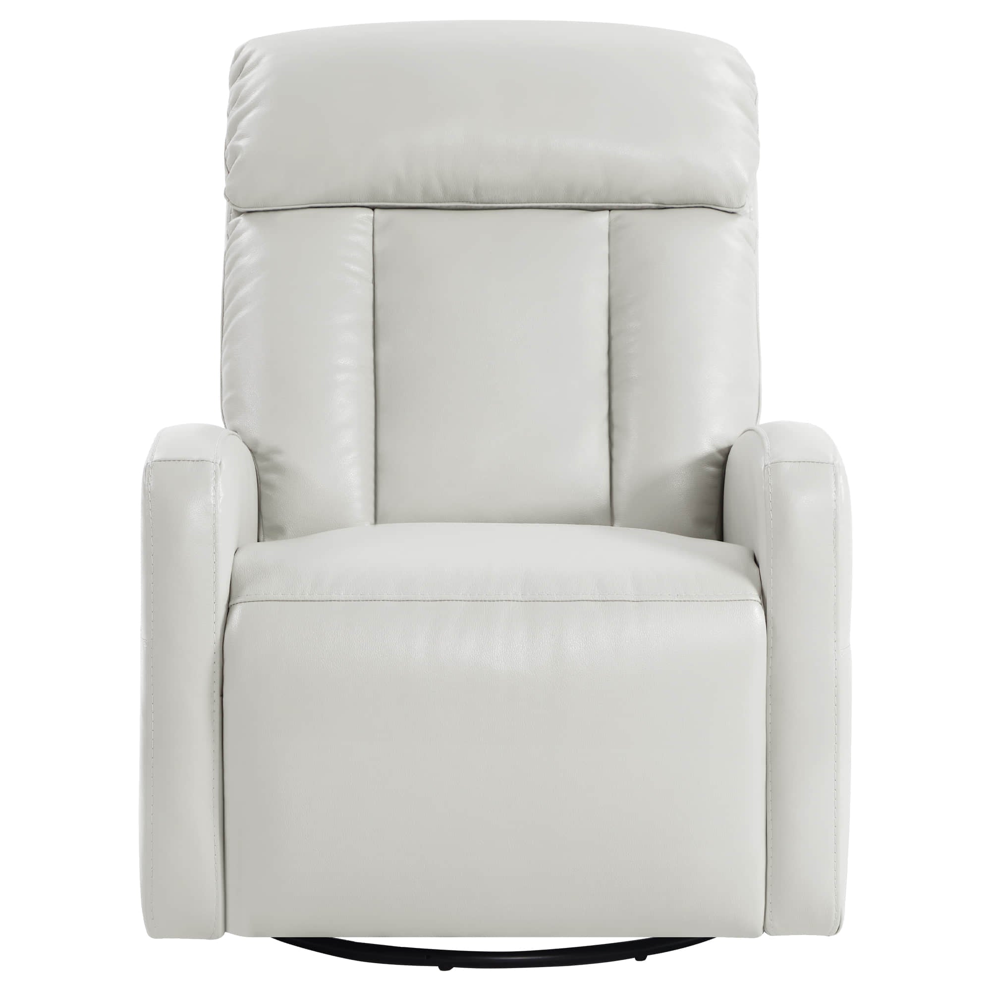 Maxwell Genuine Leather Swivel Glider Recliner with Power Lumbar&Headrest